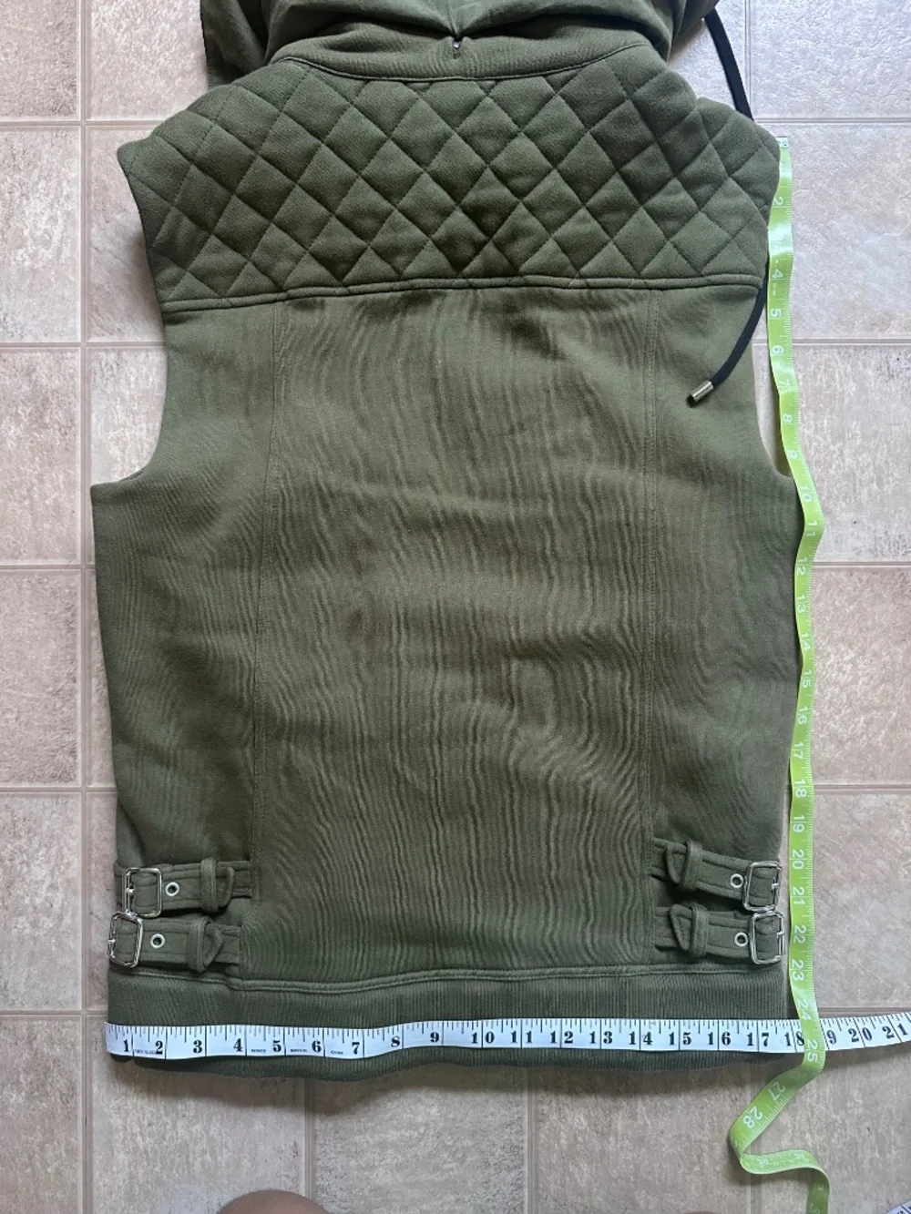 Title: Balmain Paris Napoleon Hooded Quilted Vest Olive M